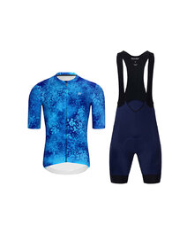 HOLOKOLO Kurzarm Radtrikot und Shorts - RUSTLE - Blau/Schwarz